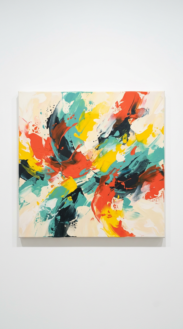 Vermillion Burst original canvas